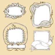 vintage hand drawn frames collection