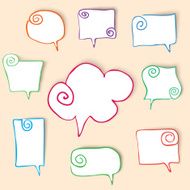 twisted hand drawn speech bubbles