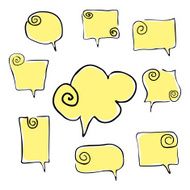 speeches twisted hand draw yellow