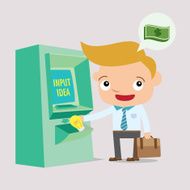 business man exchange money idea machine