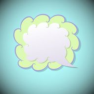 Retro speech bubble on blue background
