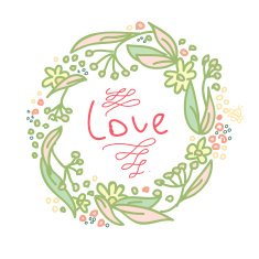 doodle floral label N3