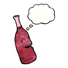 red wine bottle with speech bubble N6