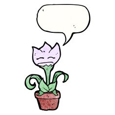 cartoon flower with speech bubble N102