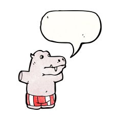 cartoon hippopotamus N25