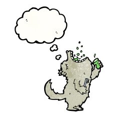 cartoon wolf gargling mouthwash N3