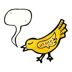 cartoon singing bird N43