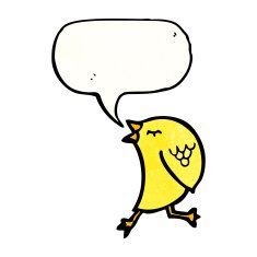 cartoon singing bird N44