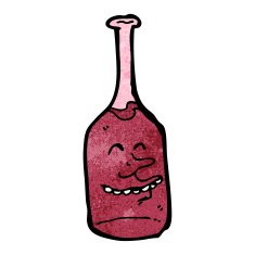 cartoon red wine bottle N19