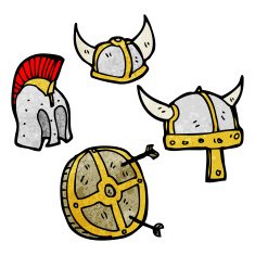 cartoon old helmets
