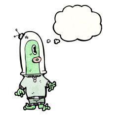 cartoon alien spaceman N38