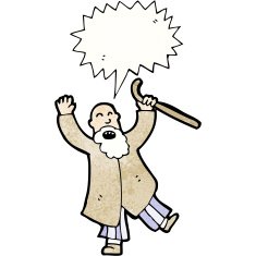 cartoon old man shouting N9