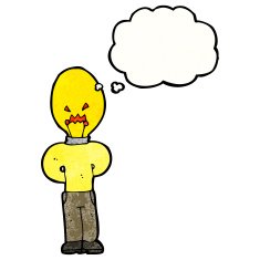 cartoon man with light bulb head N5