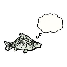 cartoon fish with thought bubble N118
