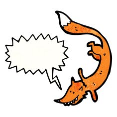 cartoon fox with speech bubble N43