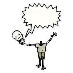 cartoon skeleton holding own head N3