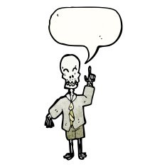 cartoon old skeleton talking N4