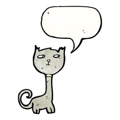 cartoon cat with speech bubble N146