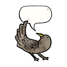 cartoon black bird N15