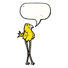 cartoon long legged bird N2