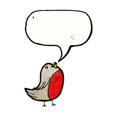 robin with speech bubble cartoon N5