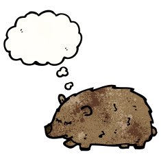 funny bear with thought bubble cartoon N9