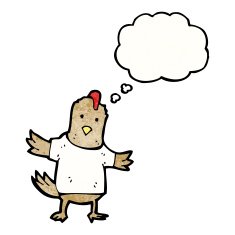 cartoon chicken in tee shirt N5