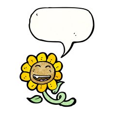 sunflower with speech bubble N4