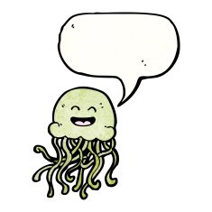 happy jellyfish cartoon N4