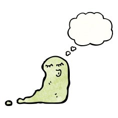 ghost with thought balloon cartoon N5