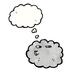 Cartoon Raincloud With Thought Bubble N17