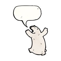 roaring polar bear cartoon N4