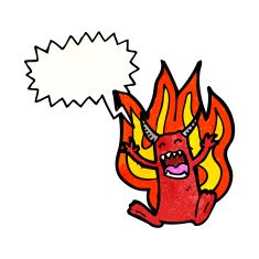 little devil with speech bubble N15