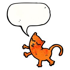 Funny cartoon cat with speech bubble N52 free image download