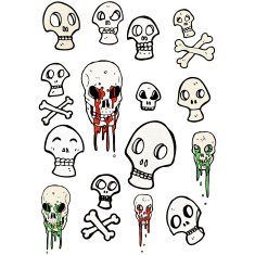 spooky skull symbols cartoon collection N2