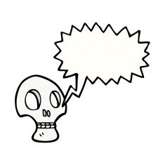 shrieking skull cartoon N13