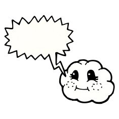cloud with speech bubble cartoon N6