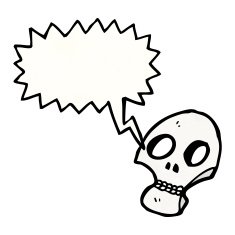 shrieking skull cartoon N14