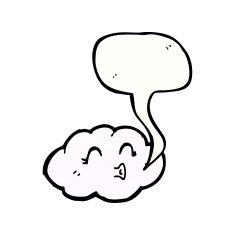 cute cartoon cloud with speech bubble N3