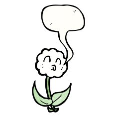 cartoon flower with speech bubble N105