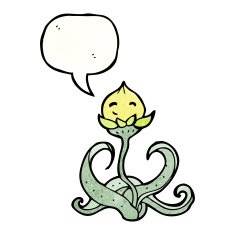 cartoon flower with speech bubble N106