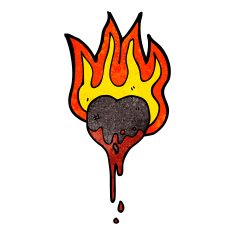 cartoon flaming heart N3