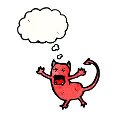 little devil with thought bubble N8