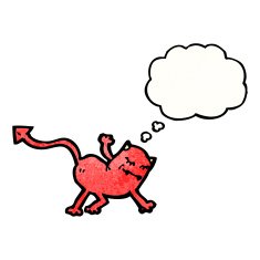 little devil with thought bubble N9