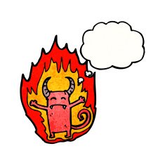little devil with thought bubble N10