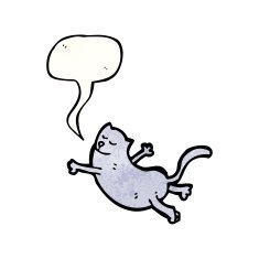 cartoon cat with speech bubble N147