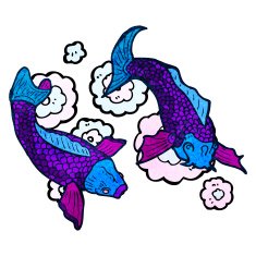 koi carp tattoo illustration N16
