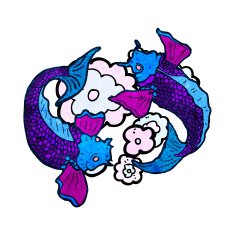 koi carp tattoo illustration N18