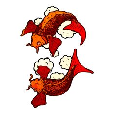 koi carp tattoo illustration N20