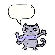cartoon cat with speech bubble N149